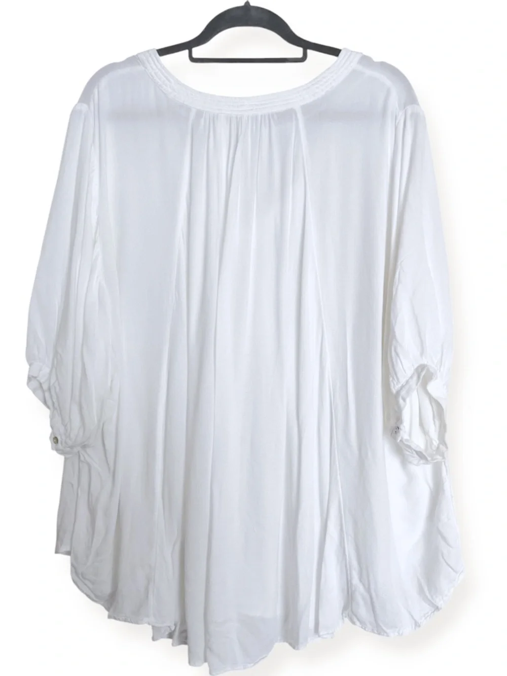 Free People Oversized Flowy V Neck Balloon Sleeve Boho Slouchy Blouse Top Medium